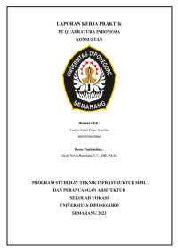 Image of LAPORAN KERJA PRAKTIK PT QUADRATURA INDONESIA KONSULTAN