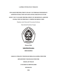 PENGARUH PRETREATMENT SINAR UV-B TERHADAP MICROWAVE
ASSISTED EXTRACTION SENYAWA FENOL DARI JINTAN PUTIH
EFFECT OF UV-B LIGHT PRETREATMENT ON MICROWAVE ASSISTED
EXTRACTION OF PHENOLIC COMPOUND FROM CUMIN