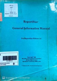 Image of ReportStar General Information Manual