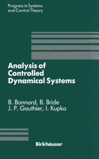 Image of Analysis of controlled dynamical systems: proceedings of a conference held in Lyon, France, July 1990
