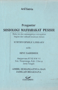 Image of Pengantar sosiologi masyarakat pesisir